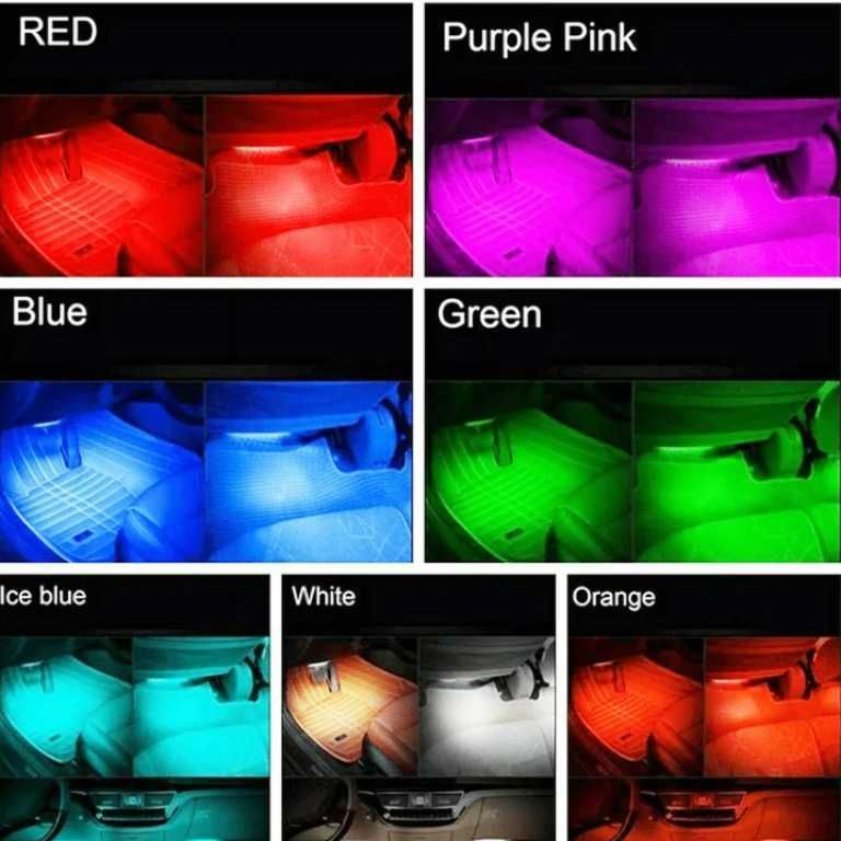 RGB светодиодни ленти с 9 LED за интериорно осветление в автомобил. - снимка 2