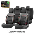 Универсална тапицерия за кола Кожа/Плат - OtoM Comfortline Черно/Червенo. - снимка 1
