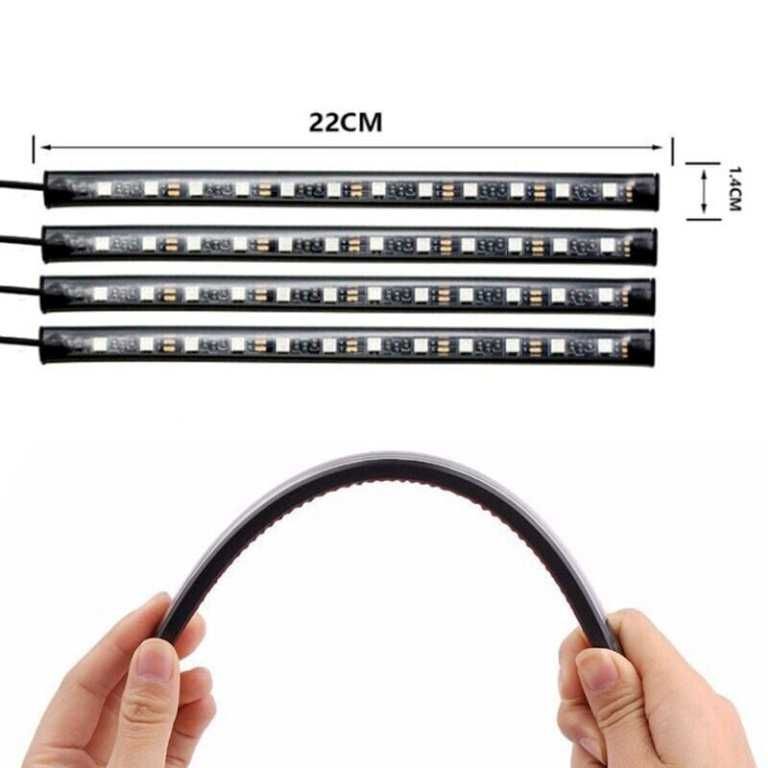 LED интериорно осветление за автомобил RGB 12V - 8 цвята/12 диода. - снимка 6