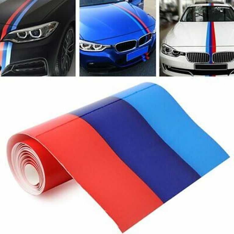 Трицветна декоративна самозалепваща лента BMW/ MPower - 5 метра* - снимка 2