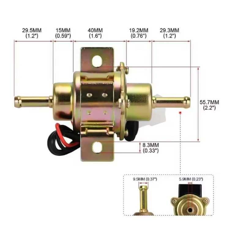 Универсална електрическа горивна Помпа - 12V/3-5 PSI (0.2-0.35 bar) - снимка 3