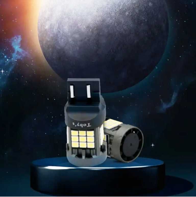 Комплект LED габаритни крушки - T20/W21/5W Canbus, 12V, 6000K - снимка 2