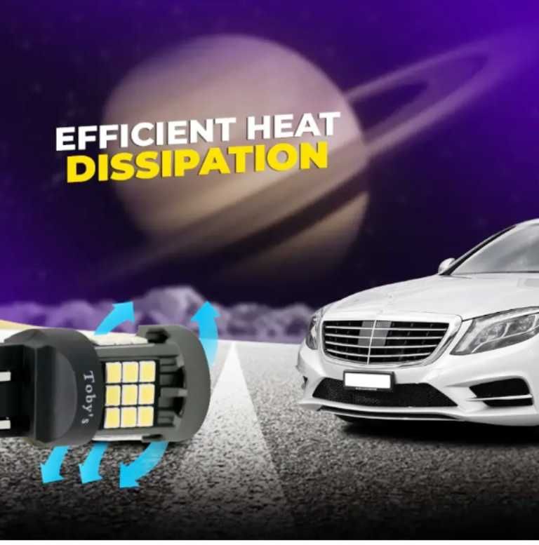 Комплект LED габаритни крушки - T20/W21/5W Canbus, 12V, 6000K - снимка 4