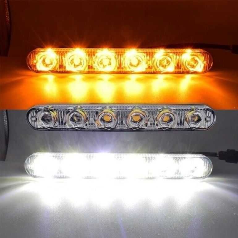6 LED дневни светлини с вграден мигач. - снимка 2