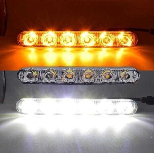 6 LED дневни светлини с вграден мигач. - снимка 2
