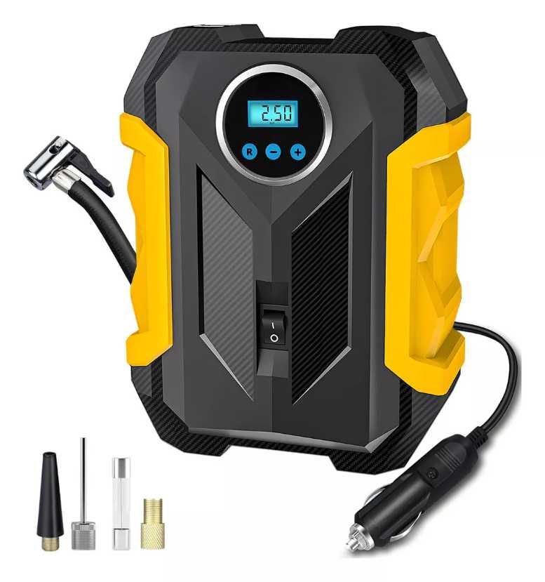 Автомобилен Компресор 12V с цифров дисплей и LED светлина 140W. - снимка 1