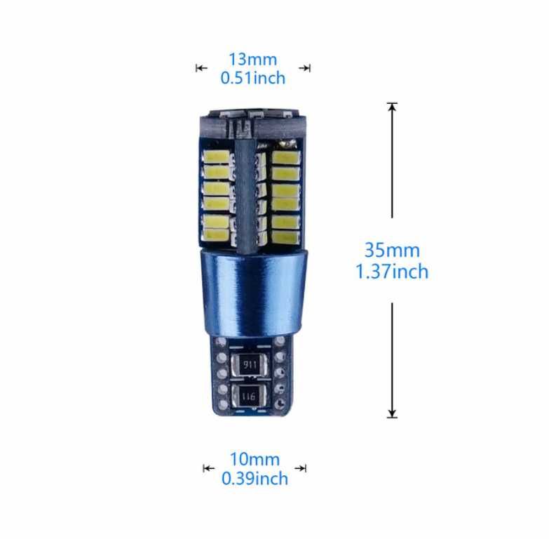 Комплект LED Диодни Крушки тип CANBUS (T10) - Бели 6000K, 12/24V - снимка 3