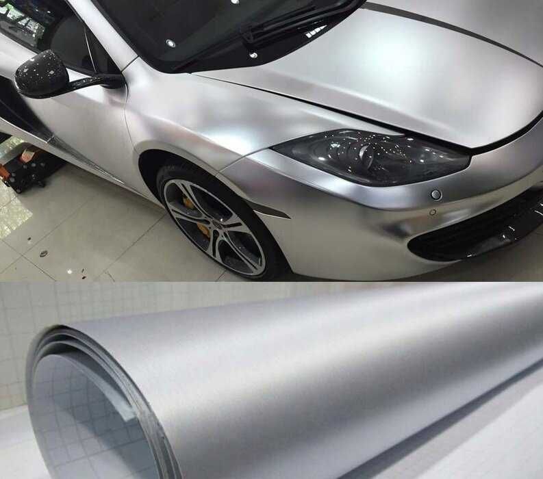 Автомобилно фолио Драскан Алуминий Сиво - 1.52 х 1 метър. - снимка 1
