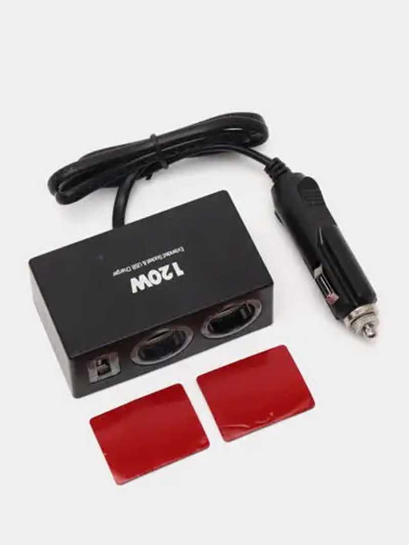 Двоен разклонител на запалката + 1 USB изход - 120W, 12V/24V. - снимка 5