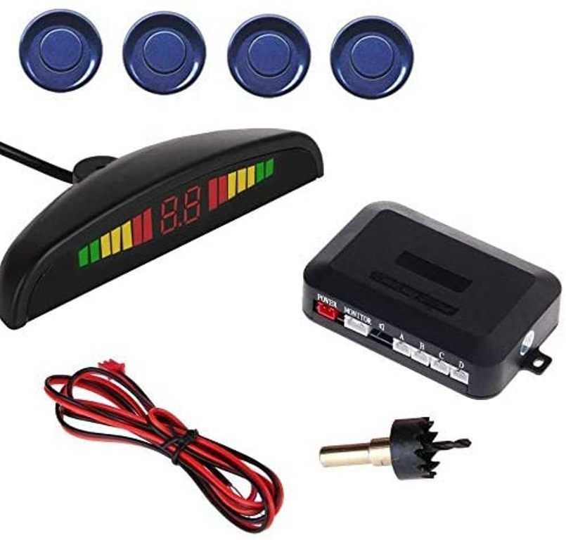 Парктроник с 4 сензора LED Display и звукова сигнализация - Син - снимка 1