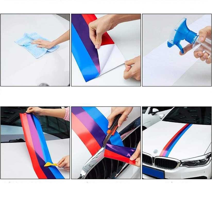 Трицветна декоративна самозалепваща лента BMW/ MPower - 5 метра* - снимка 3