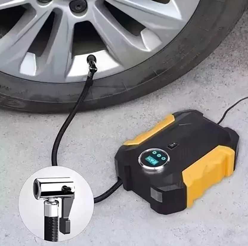Автомобилен Компресор 12V с цифров дисплей и LED светлина 140W. - снимка 3