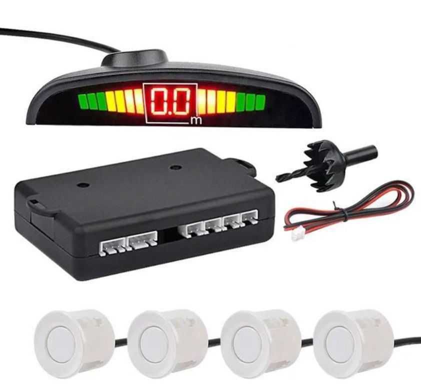 Парктроник с LED SLIM Display и звукова сигнализация - Бял - снимка 2