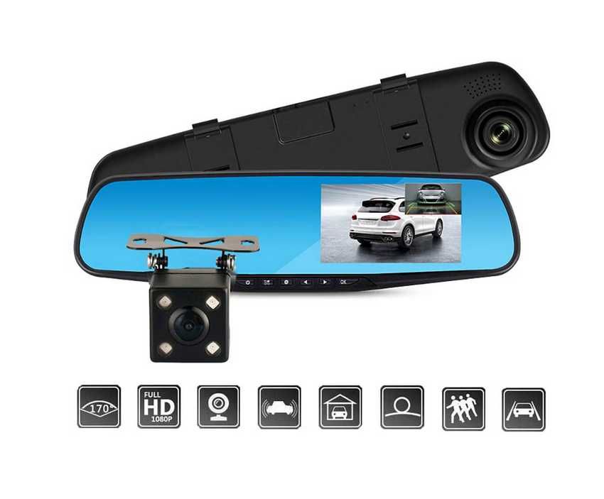 Огледало за обратно виждане с DVR видео камера, Full HD-4.3 inch. - снимка 6