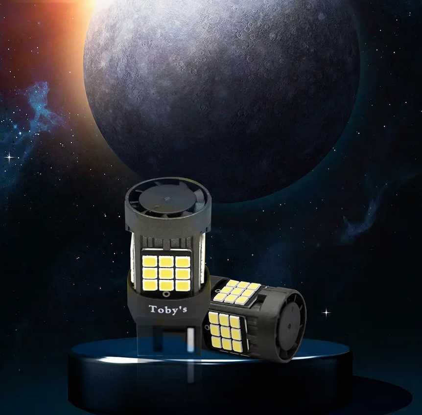 Комплект LED габаритни крушки за кола - T20/W21/5W Canbus, 12V. - снимка 2