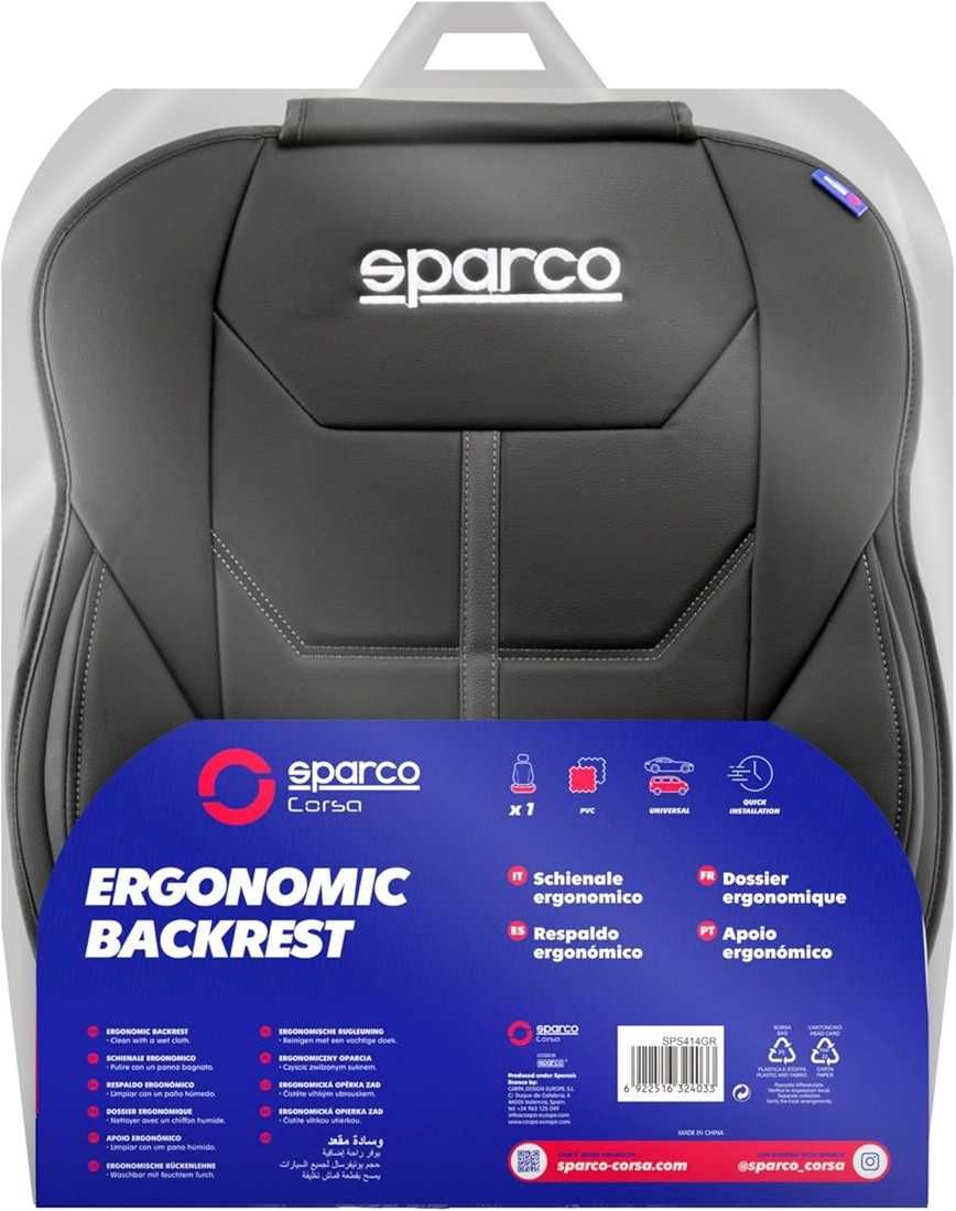 Универсална подложка за седалка Sparco - Черно/Сиво. - снимка 7