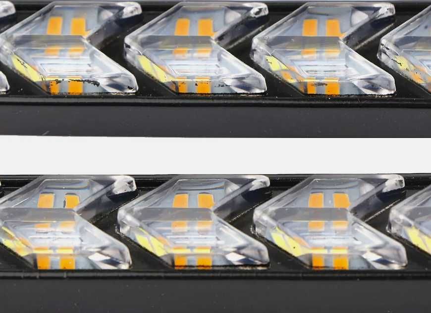 Дневни 6 LED светлини гъвкави с вграден бягащ мигач - 18.5см. 2 броя - снимка 4