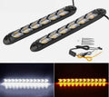 Дневни 6 LED светлини гъвкави с вграден бягащ мигач - 18.5см. 2 броя - снимка 1
