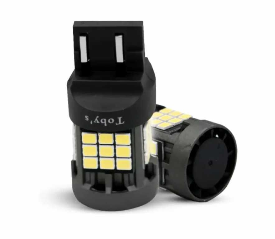 Комплект LED габаритни крушки - T20/W21/5W Canbus, 12V, 6000K - снимка 1