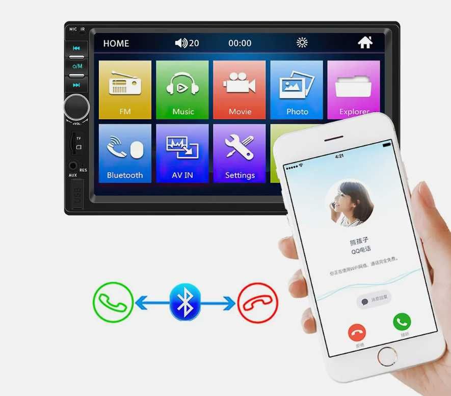 Mултимедия с 7 инчов touchscreen HD Mp5 с камера за задно виждане. - снимка 8