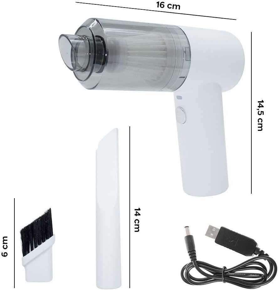 120W Мини Безжична акумулаторна прахосмукачка  с USB зарядно. - снимка 3