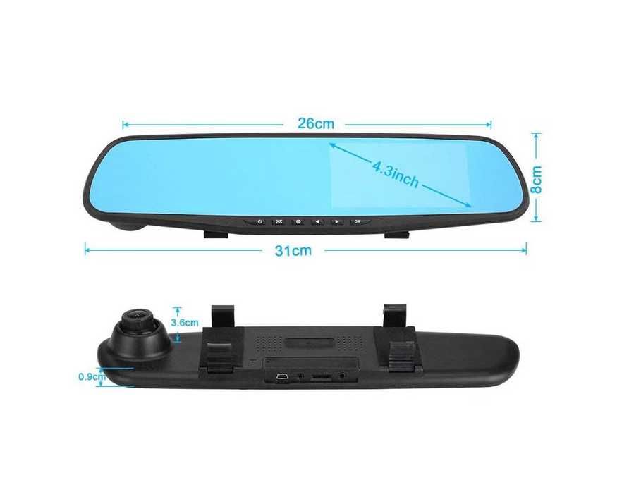 Огледало за обратно виждане с DVR видео камера, Full HD-4.3 inch. - снимка 5