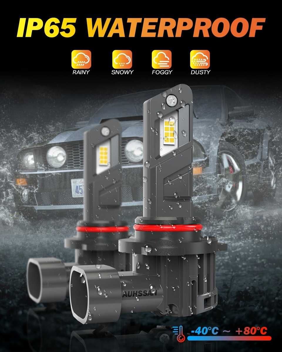 LED Диодни крушки за фарове- 9005/HB3, DC 12V, 10600LM, 6500K. - снимка 7