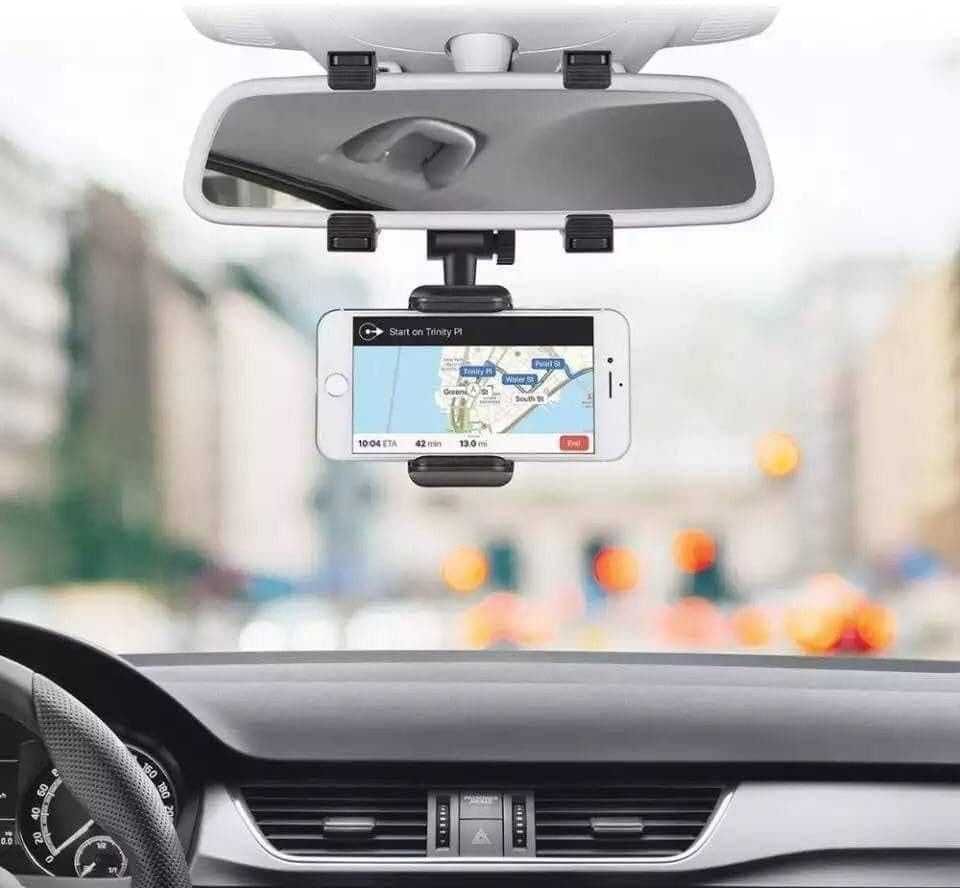 Поставка за телефон за огледало на автомобил 360° - въртяща. - снимка 4